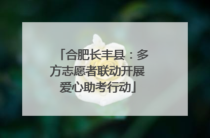 合肥长丰县：多方志愿者联动开展爱心助考行动