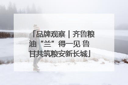 品牌观察｜齐鲁粮油“兰”得一见 鲁甘共筑粮安新长城