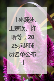 孙颖莎、王楚钦、许昕等，2025乒超球员名单公布