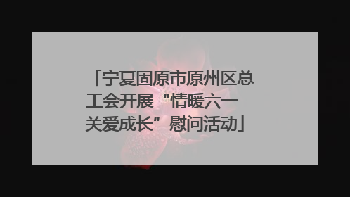 宁夏固原市原州区总工会开展“情暖六一 关爱成长”慰问活动