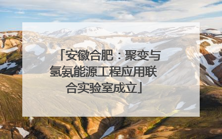 安徽合肥：聚变与氢氨能源工程应用联合实验室成立
