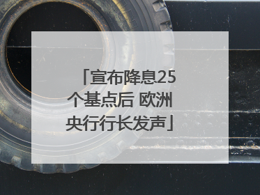 宣布降息25个基点后 欧洲央行行长发声
