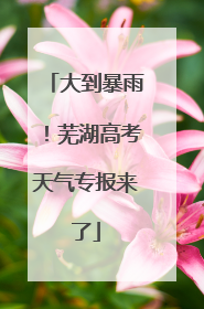 大到暴雨！芜湖高考天气专报来了
