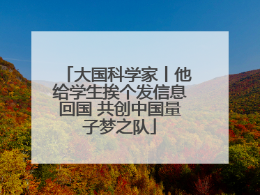 大国科学家丨他给学生挨个发信息回国 共创中国量子梦之队