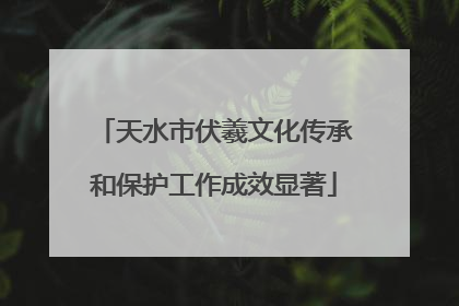天水市伏羲文化传承和保护工作成效显著
