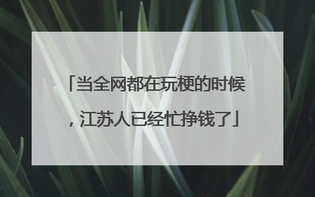 当全网都在玩梗的时候，江苏人已经忙挣钱了