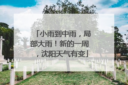 小雨到中雨，局部大雨！新的一周，沈阳天气有变
