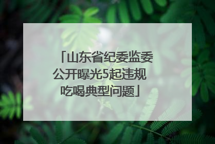 山东省纪委监委公开曝光5起违规吃喝典型问题