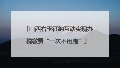 山西右玉征纳互动实现办税缴费“一次不用跑”