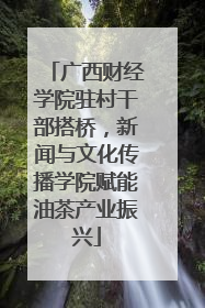 广西财经学院驻村干部搭桥，新闻与文化传播学院赋能油茶产业振兴