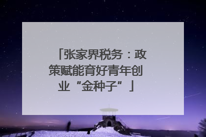 张家界税务：政策赋能育好青年创业“金种子”