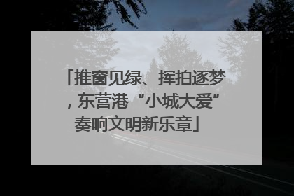 推窗见绿、挥拍逐梦，东营港“小城大爱”奏响文明新乐章