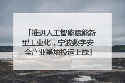 推进人工智能赋能新型工业化，宁波数字安全产业基地投运上线