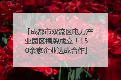 成都市双流区电力产业园区揭牌成立！150余家企业达成合作