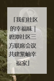 我们社区的幸福味｜碧潭社区三方联席会议共建紫岫幸福家