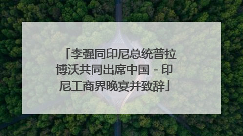 李强同印尼总统普拉博沃共同出席中国－印尼工商界晚宴并致辞