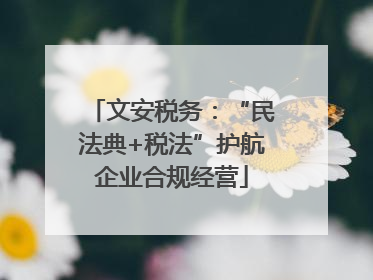 文安税务：“民法典+税法”护航企业合规经营