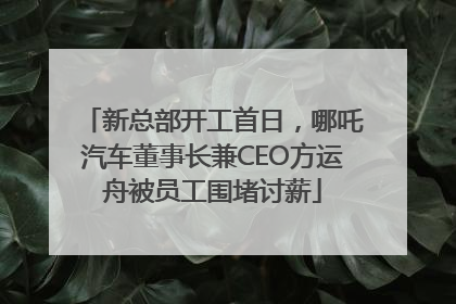 新总部开工首日，哪吒汽车董事长兼CEO方运舟被员工围堵讨薪