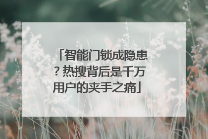 智能门锁成隐患？热搜背后是千万用户的夹手之痛