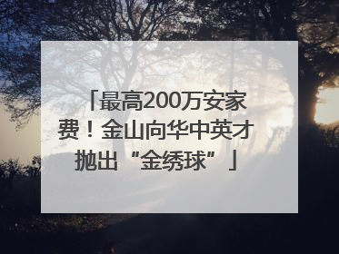 最高200万安家费！金山向华中英才抛出“金绣球”