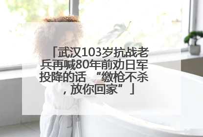 武汉103岁抗战老兵再喊80年前劝日军投降的话 “缴枪不杀，放你回家”