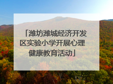 潍坊潍城经济开发区实验小学开展心理健康教育活动