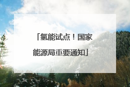 氢能试点！国家能源局重要通知