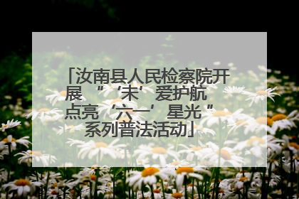 汝南县人民检察院开展 “‘未’爱护航 点亮‘六一’星光 ”系列普法活动
