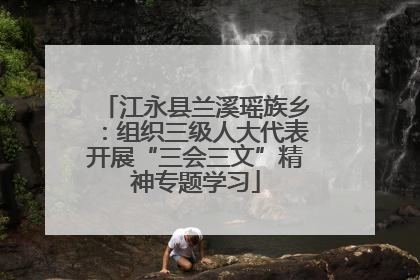 江永县兰溪瑶族乡：组织三级人大代表开展“三会三文”精神专题学习