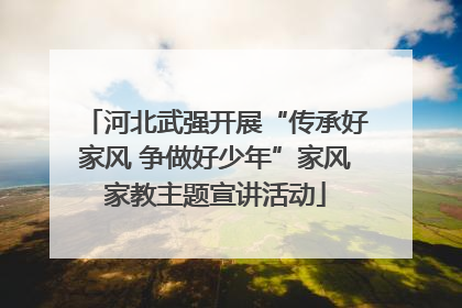 河北武强开展“传承好家风 争做好少年”家风家教主题宣讲活动
