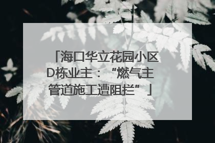 海口华立花园小区D栋业主：“燃气主管道施工遭阻拦”