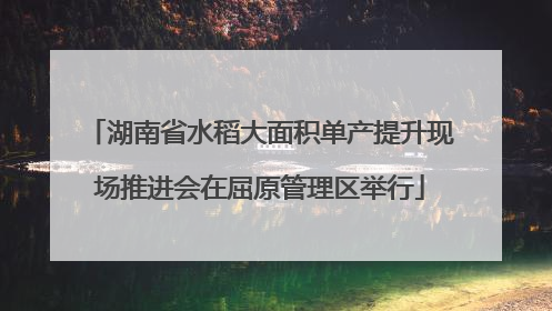 湖南省水稻大面积单产提升现场推进会在屈原管理区举行