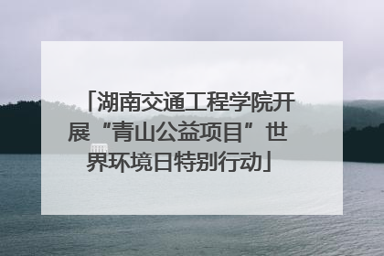 湖南交通工程学院开展“青山公益项目”世界环境日特别行动