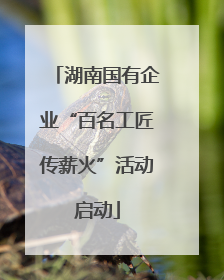 湖南国有企业“百名工匠传薪火”活动启动