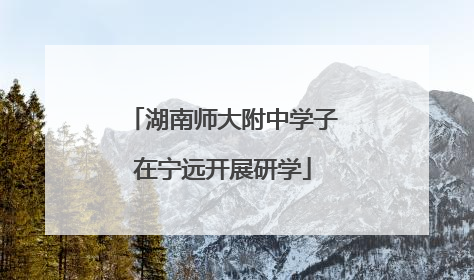 湖南师大附中学子在宁远开展研学