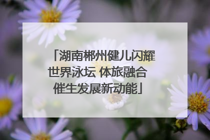 湖南郴州健儿闪耀世界泳坛 体旅融合催生发展新动能