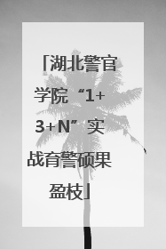湖北警官学院“1+3+N”实战育警硕果盈枝