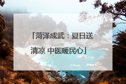 菏泽成武：夏日送清凉 中医暖民心