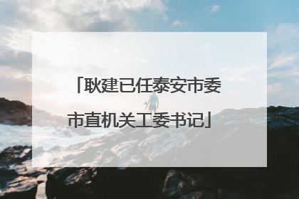 耿建已任泰安市委市直机关工委书记