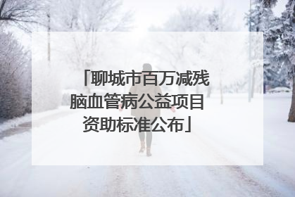 聊城市百万减残脑血管病公益项目资助标准公布