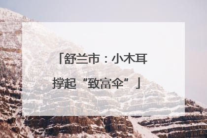 舒兰市：小木耳撑起“致富伞”