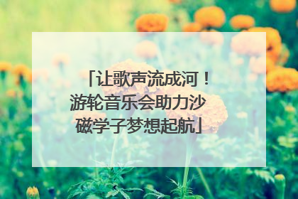 让歌声流成河！游轮音乐会助力沙磁学子梦想起航