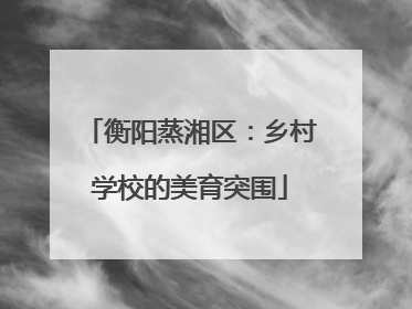 衡阳蒸湘区：乡村学校的美育突围