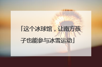 这个冰球馆，让南方孩子也能参与冰雪运动
