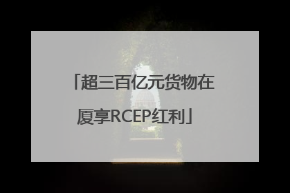超三百亿元货物在厦享RCEP红利