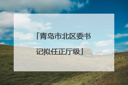 青岛市北区委书记拟任正厅级