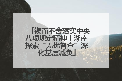 锲而不舍落实中央八项规定精神丨湖南探索“无扰督查”深化基层减负