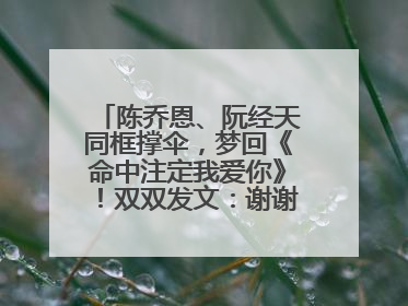 陈乔恩、阮经天同框撑伞，梦回《命中注定我爱你》！双双发文：谢谢我们都没变
