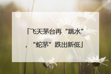 飞天茅台再“跳水”，“蛇茅”跌出新低