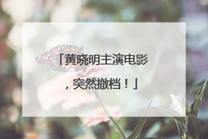 黄晓明主演电影，突然撤档！